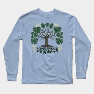 Monstera Leaf Tree of Life Long Sleeve T-Shirt